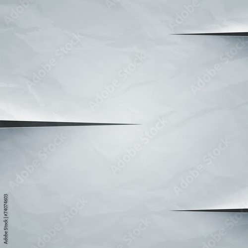 White crumpled paper cut background