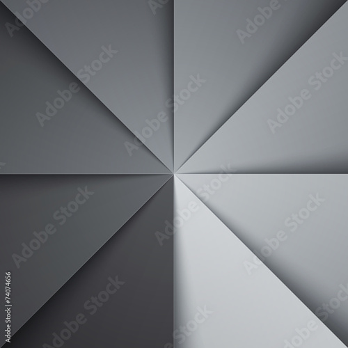 Gray and white tones folded paper triangles background