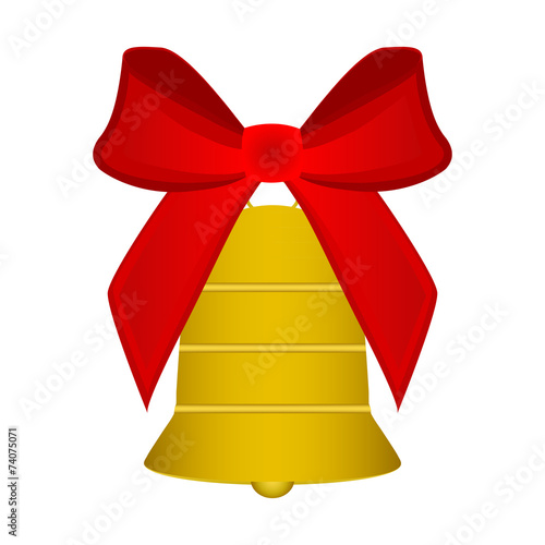 Christmas bell with red bow