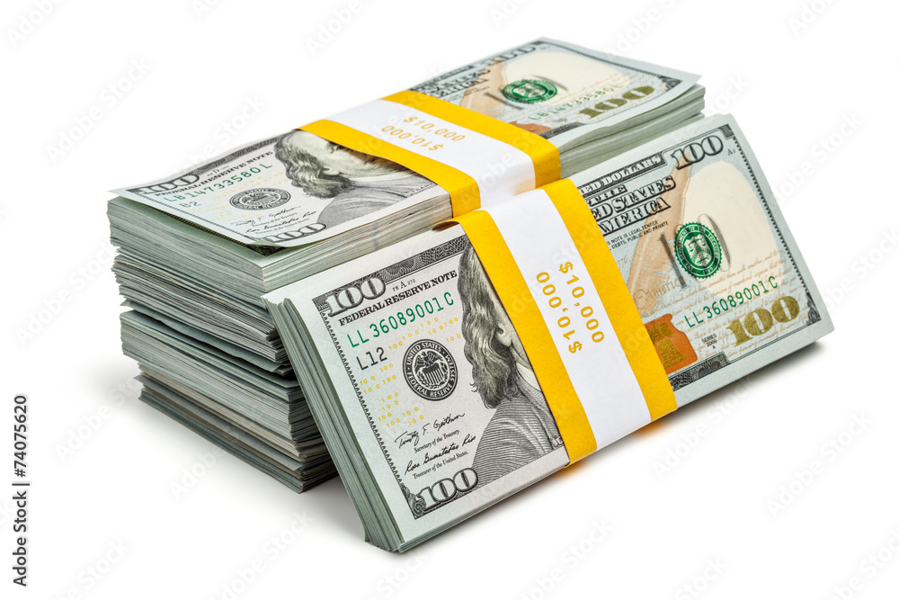 Bundles of 100 US dollars 2013 edition banknotes Bundles of 100 US dollars 2013 edition banknotes