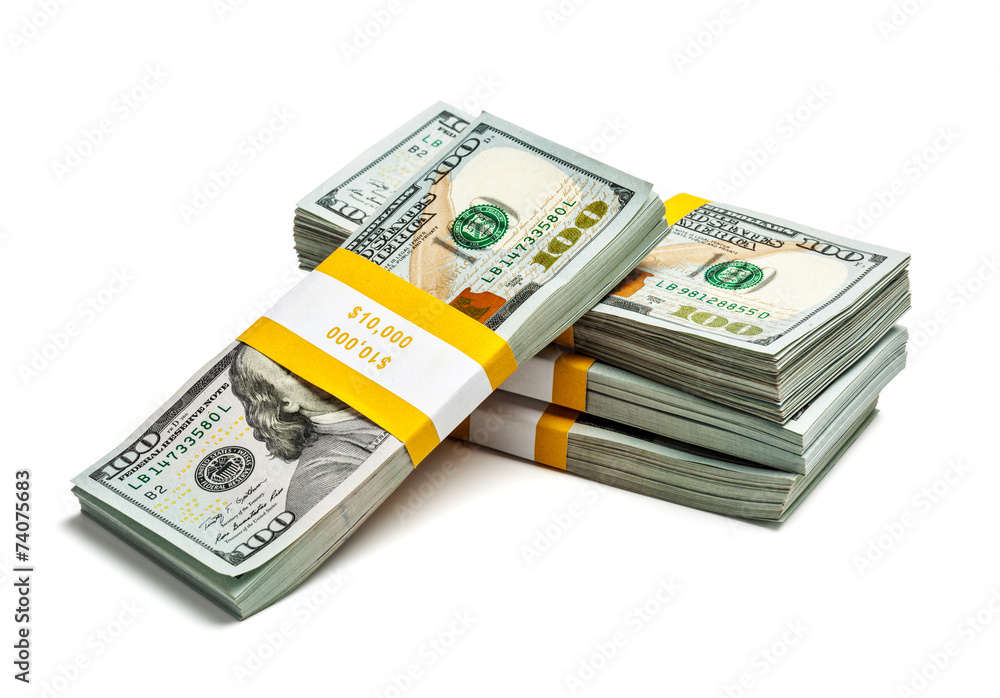 Bundles of 100 US dollars 2013 edition banknotes Bundles of 100 US dollars 2013 edition banknotes