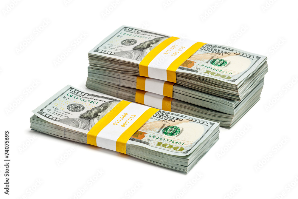 Bundles of 100 US dollars 2013 edition banknotes Bundles of 100 US dollars 2013 edition banknotes