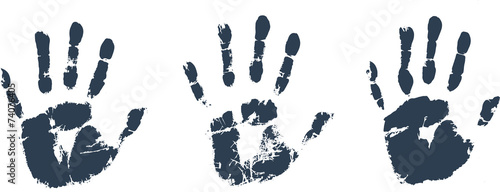 palm prints on white background