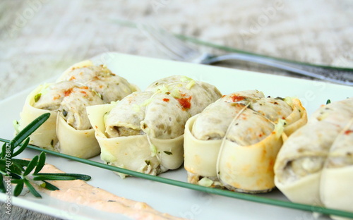 assiette de paupiettes de veau cuites