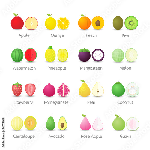 Fruits icon set