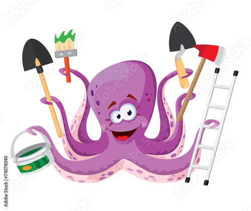 octopus with instruments