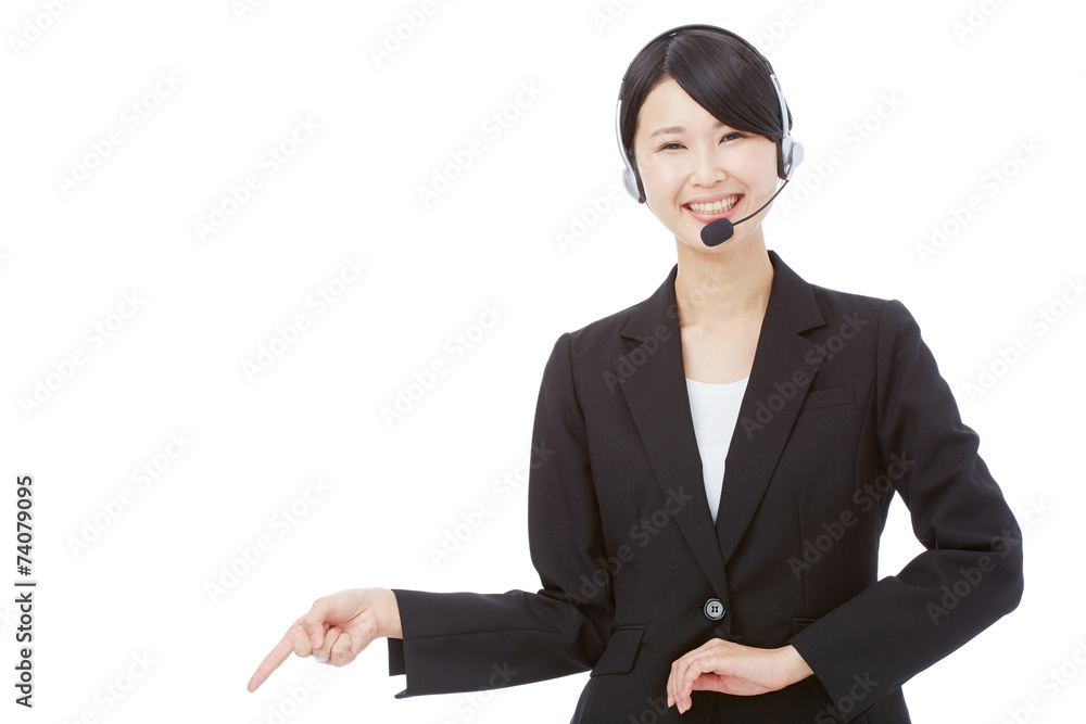 指差すオペレーター 指差すオペレーター