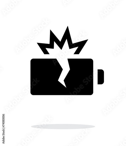Explosion battery simple icon on white background.