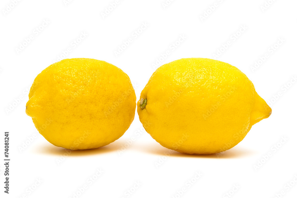 ripe lemons isolated on white background close-up ripe lemons isolated on white background close-up