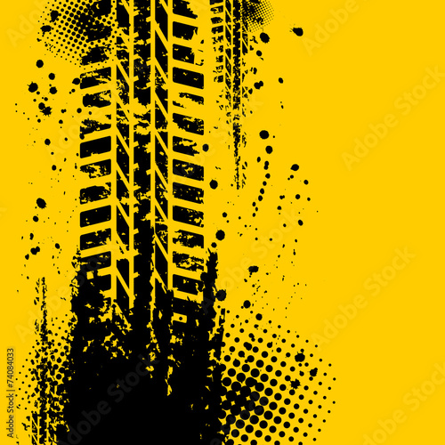 Yellow tire track background #74084033