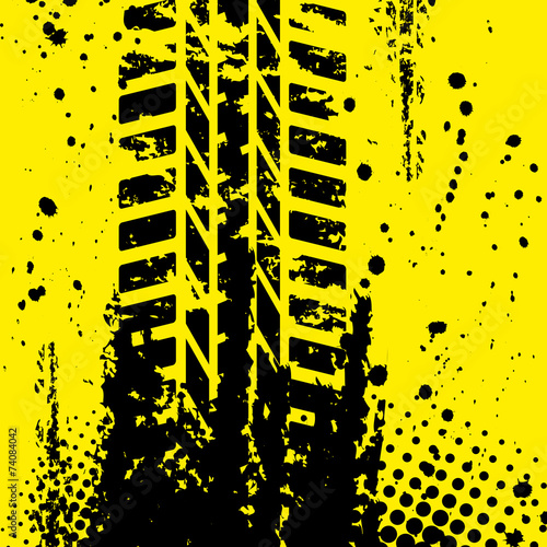 Yellow tire track wallpapper