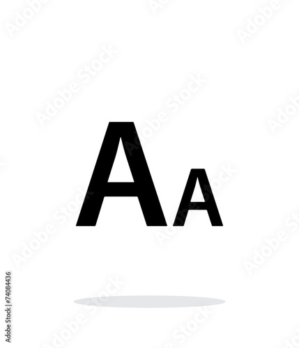 Font size simple icon on white background.
