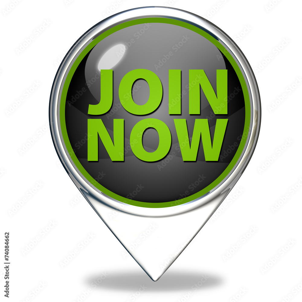 Join now pointer icon on white background Join now pointer icon on white background