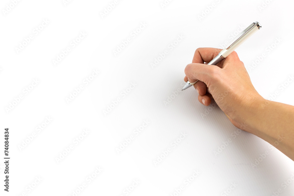 Hand holding pencil isolated on white background Hand holding pencil isolated on white background