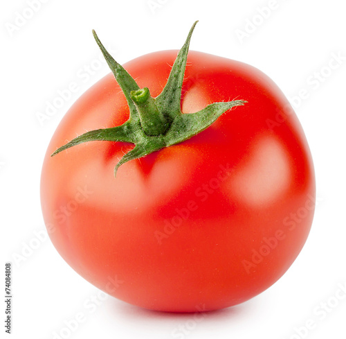 Photo Bright red tomato with handle