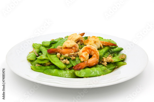 Stir-fried peas with shrimp...