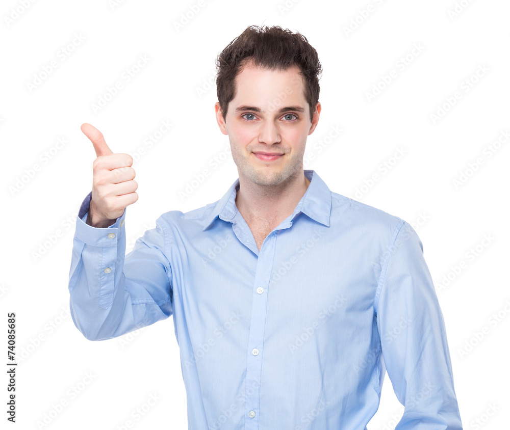Businessman with thumb up