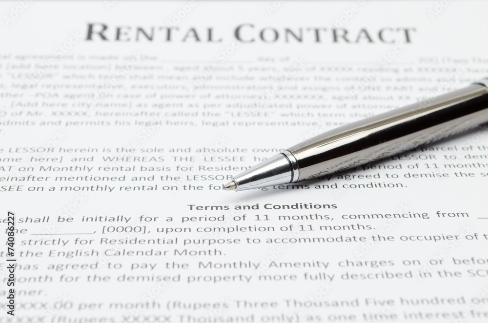 Obraz premium Rental contract