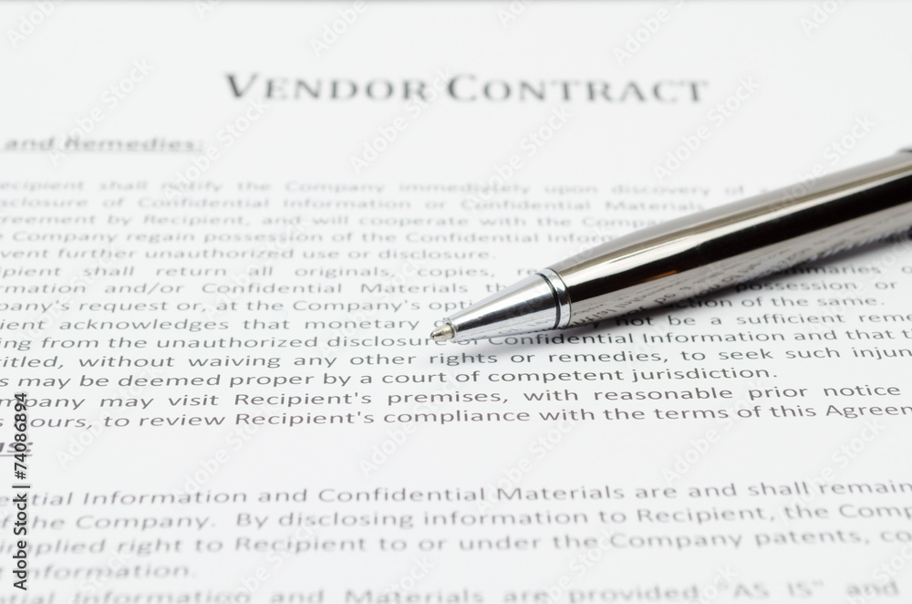 Vendor contract Vendor contract