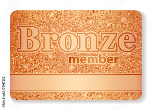 Bronze member VIP card composed from glitters