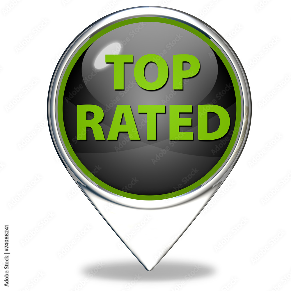 Top rated pointer icon on white background Top rated pointer icon on white background