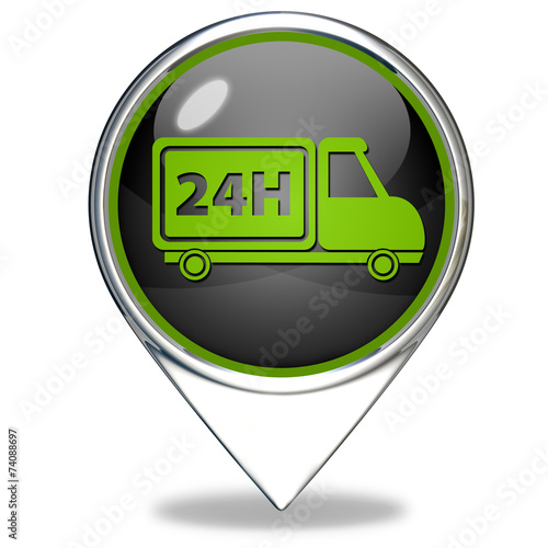 24 hours pointer icon on white background