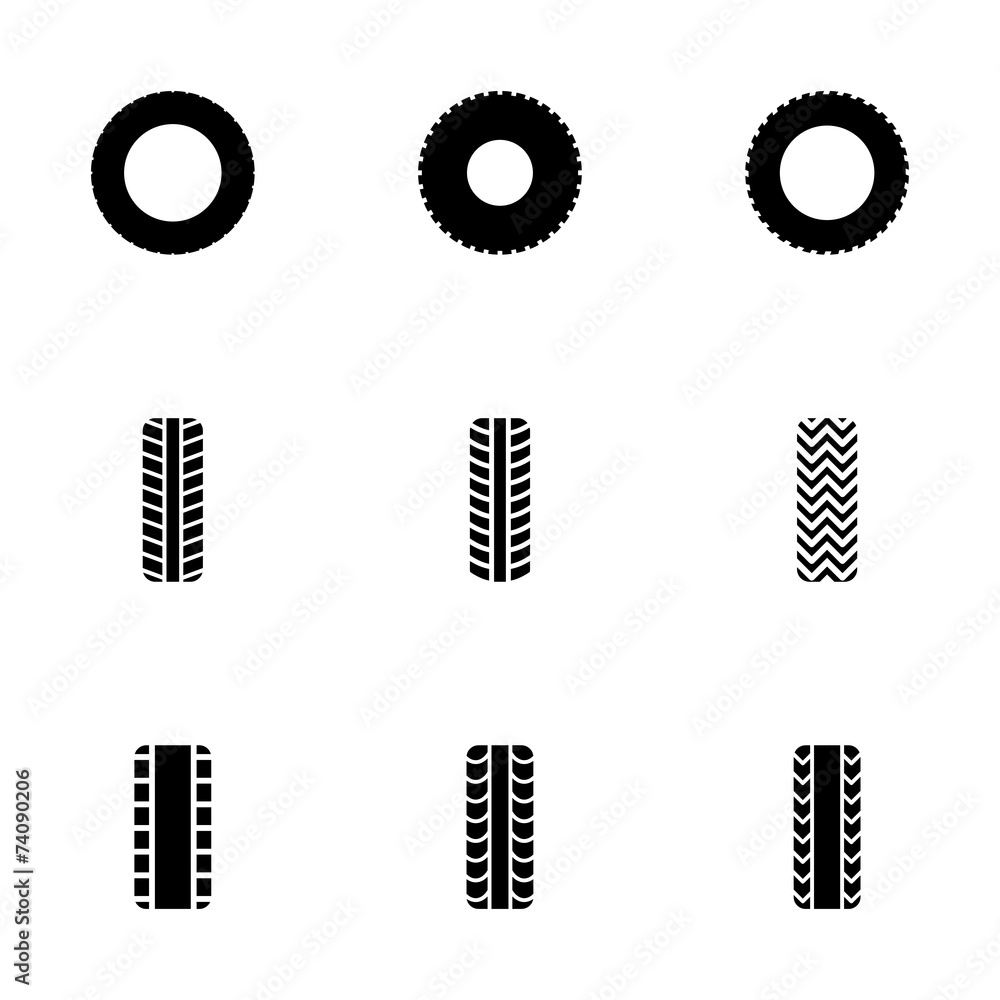 Vector tire icon set