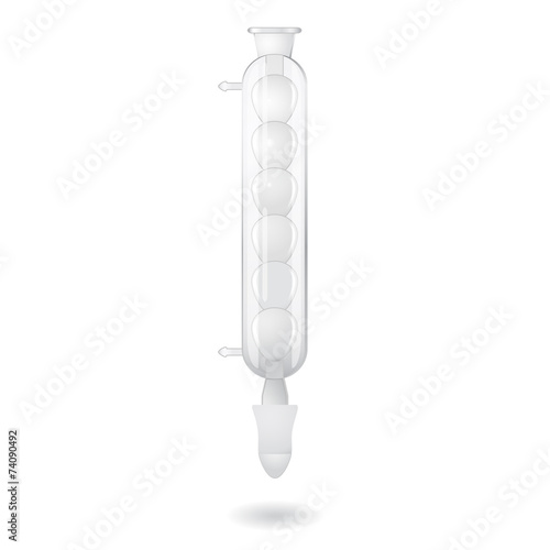 Chemical ball condenser - 3d illustration of lab glassware