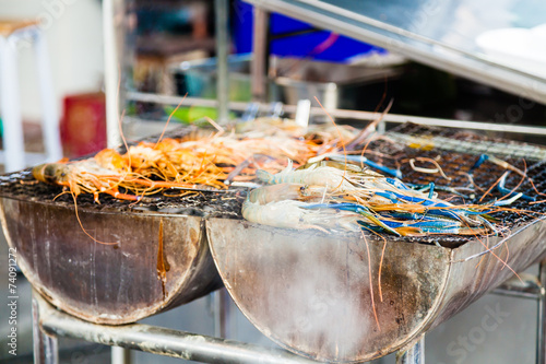 Large shrimp grilled