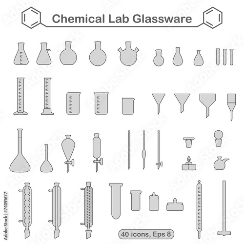 Set of chemical glassware kit