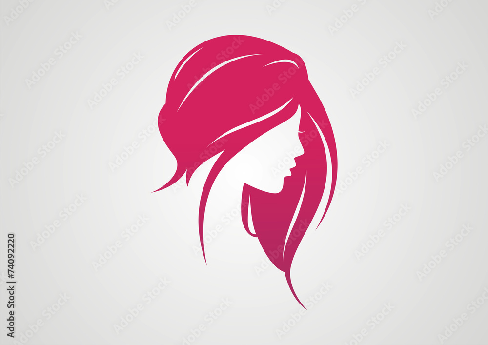 Woman Hair style Silhouette logo vector Stock Vector | Adobe Stock
