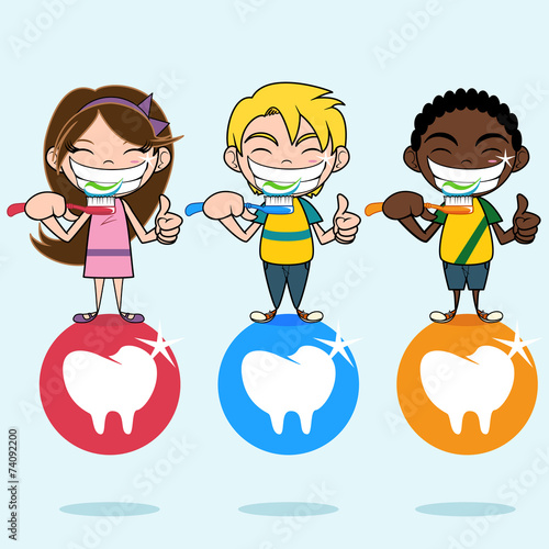 Dental care and health, children, vector illustration #74092200