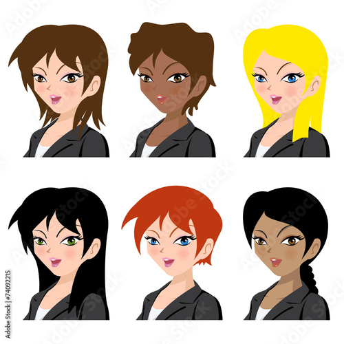 Different women avatar vector illustration set collection