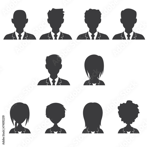 Men and women avatar, vector illustration set collection