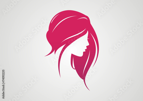 Woman Hair style Silhouette logo vector #74092220