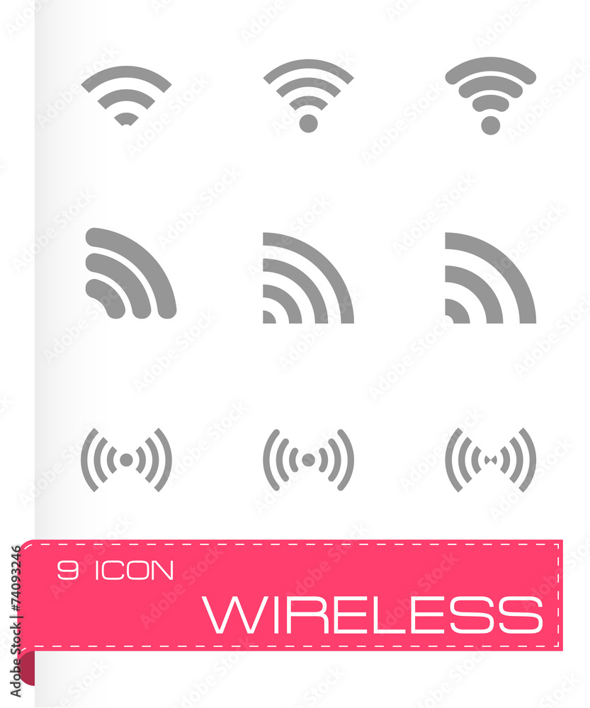 Vector wireless icon set Vector wireless icon set