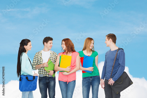 group of smiling students standing