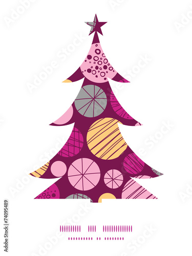 Vector abstract textured bubbles Christmas tree silhouette
