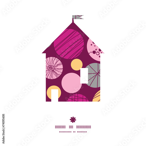 Vector abstract textured bubbles house silhouette pattern frame