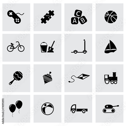 Vector black toys icon set