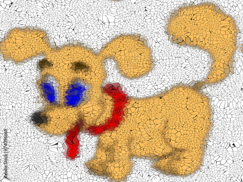 Happy dog graffiti mosaic generated texture