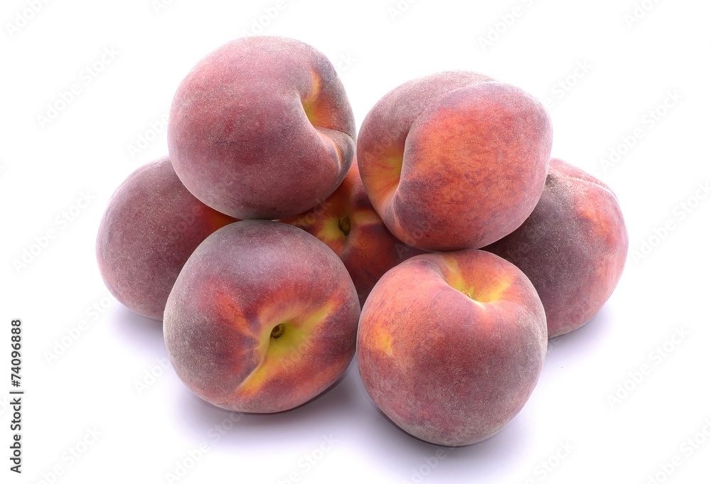 Ripe peach fruit isolated on white background Ripe peach fruit isolated on white background