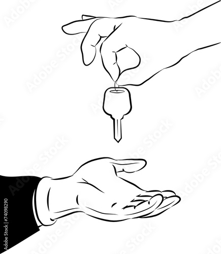 The hand that gives the key to the other hand