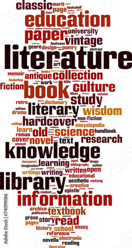 Literature word cloud concept. Vector illustration