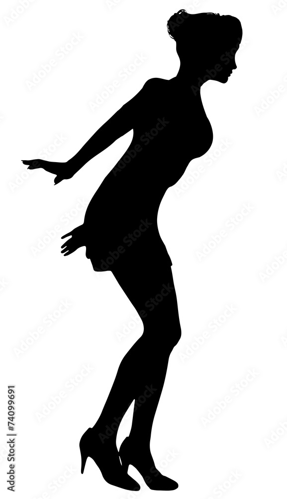 Vector silhouette of a woman.