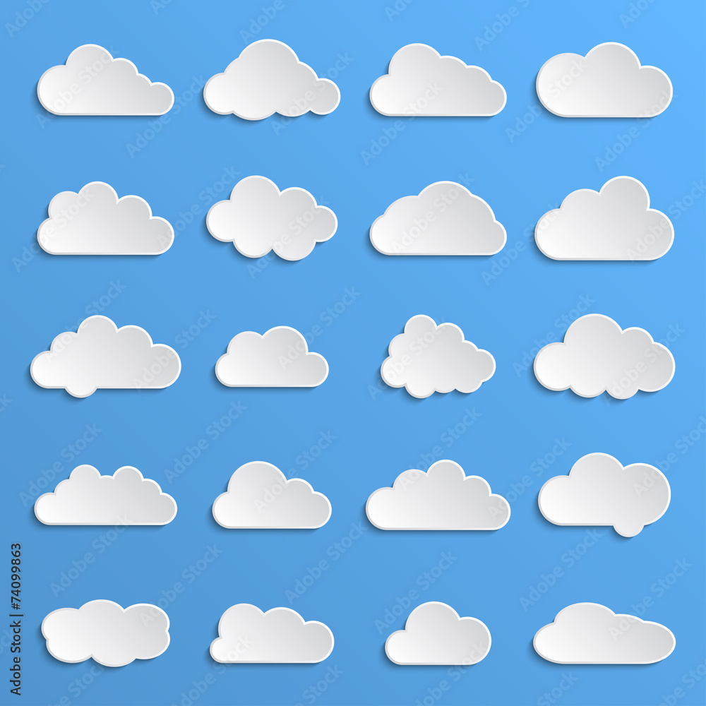 different clouds with 3d effect