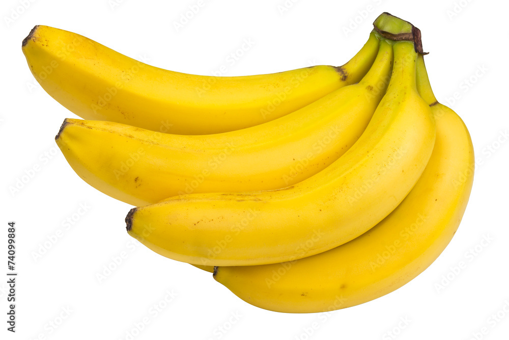 bunch of bananas on a white background