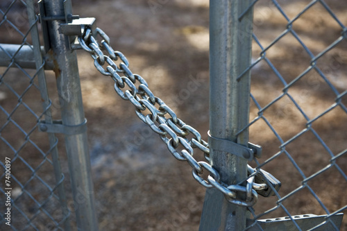 Strong Chain and Lock Securing Gate