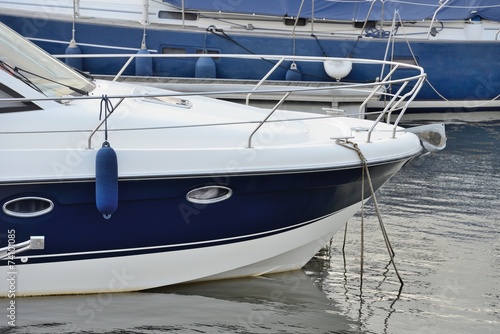 boat at the port on a mooring