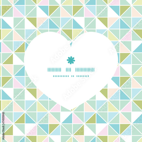 Vector colorful pastel triangle texture heart silhouette pattern